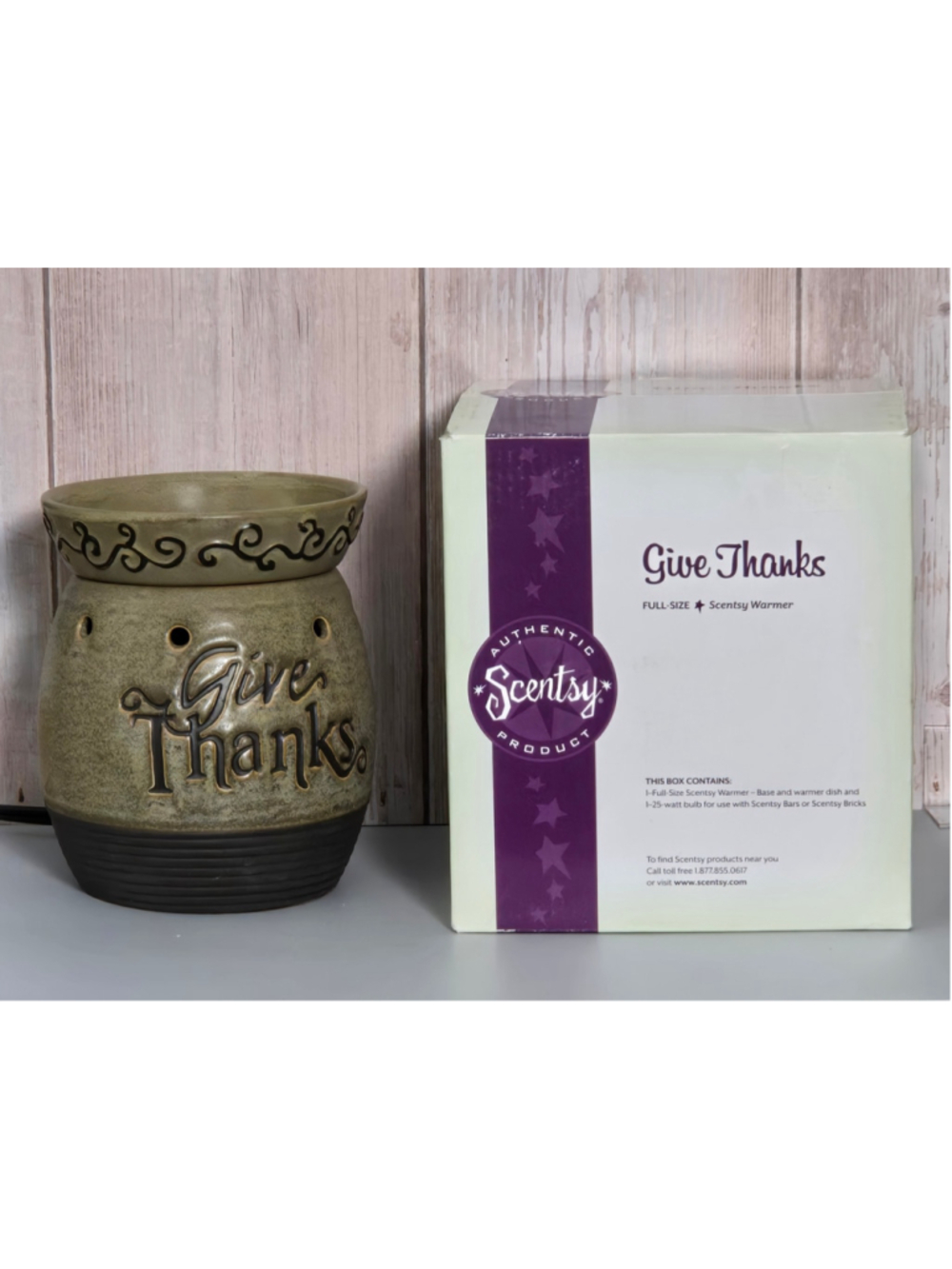 Scentsy Give Thanks Full Size Warmer Retired Fall Thanksgiving w/ Original Box